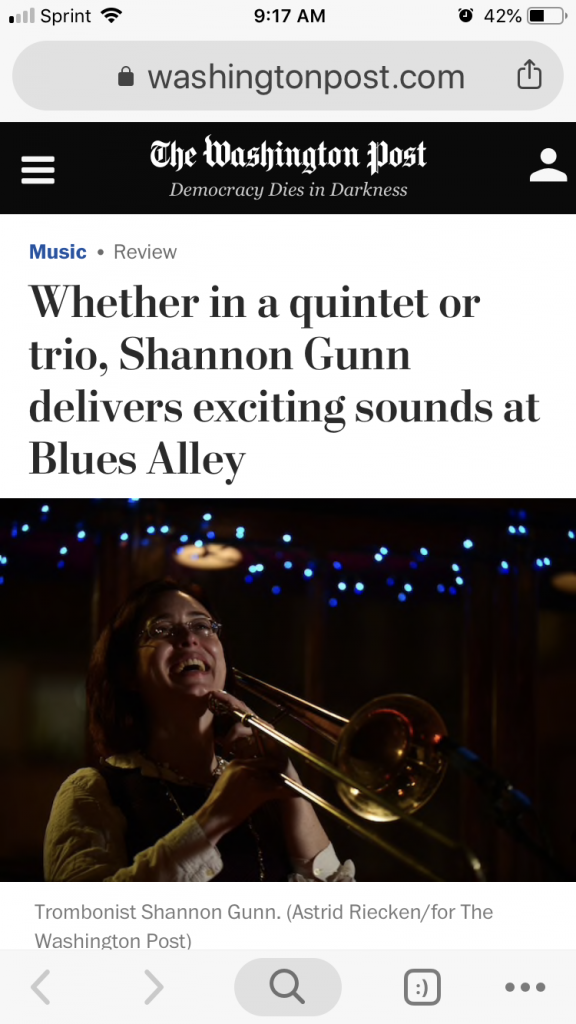 Read more about the article Washington Post Review of Monday night’s Blues Alley CD Release Celebration