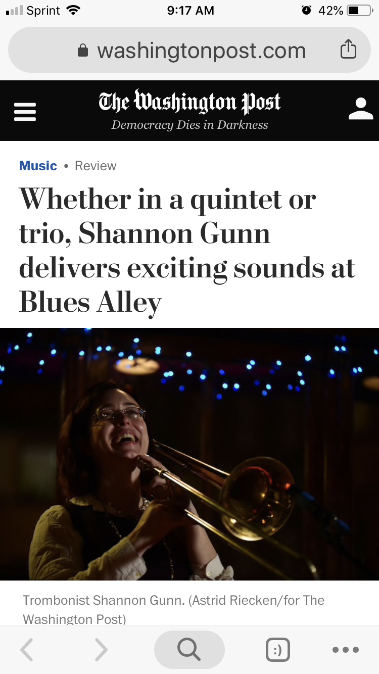 You are currently viewing Washington Post Review of Monday night’s Blues Alley CD Release Celebration